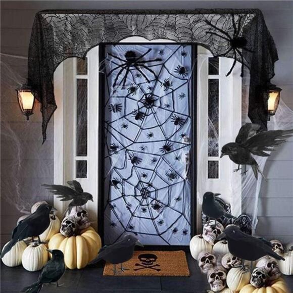 12 Pieces Feathered Black Crows - Realistic Handmade Ravens for Halloween Decor - Picture 7 of 8